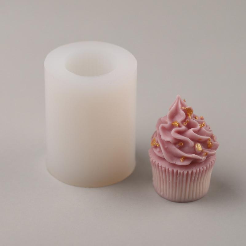 Great Ice Cream Cone Silicone Molds Cupcake Soap Moulds Pretty Ice Cream Pattern Suitable for Various Festivals