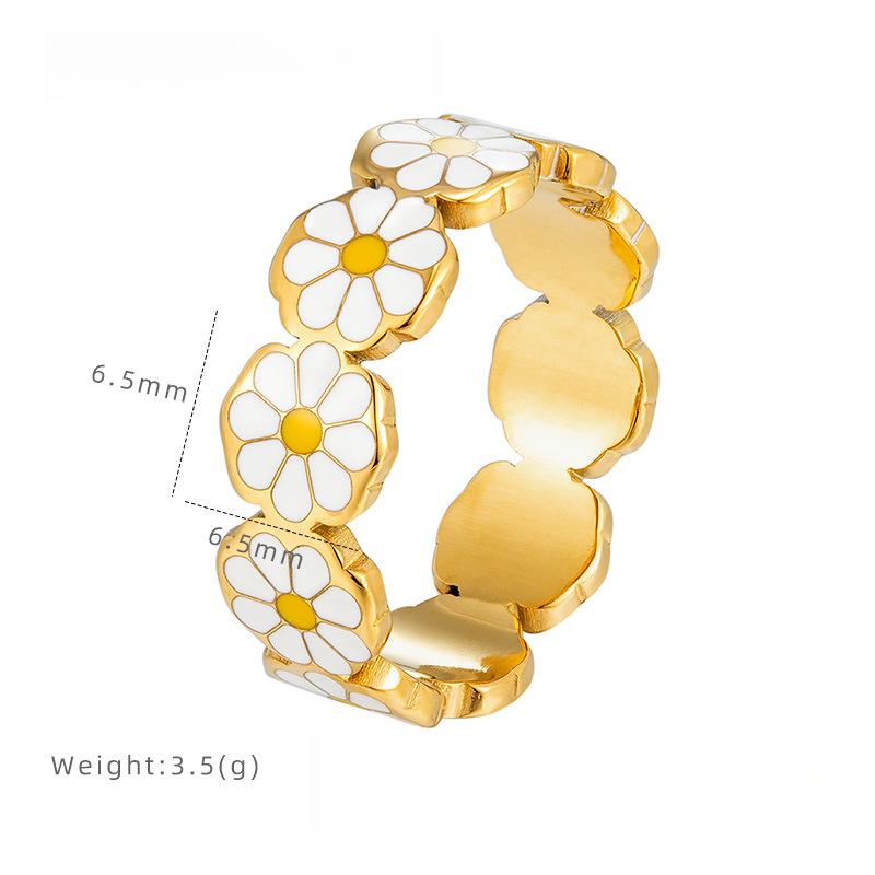 

Корейское летнее кольцо «Маргаритка», Высококлассный темперамент, Нишевый дизайн кольца, Модные и персонализированные женские украшения. 9