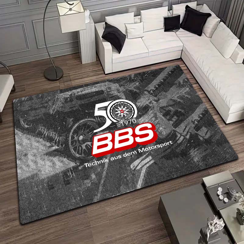 BBS Racing Mat Home Living Room Bedroom Decoration Kitchen Bathroom Anti Slip Entrance Carpet Balcony Flannel Floor Mat Gift