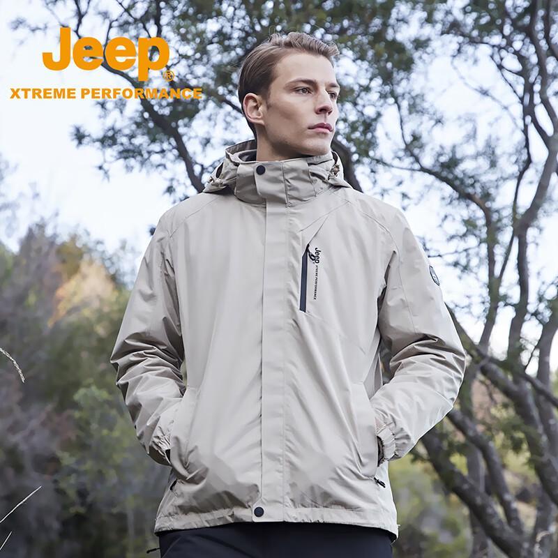 Jeep Men s 3-in-1 Windproof Waterproof Fleece Lined Hiking Jacket 3XL