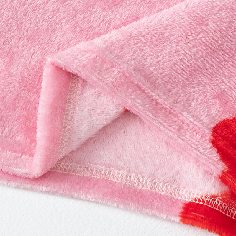 2-piece Children's Autumn and Winter Flannel Long-sleeved Trousers Suit Pink Love Girl Cute and Comfortable Home Clothes Suit
