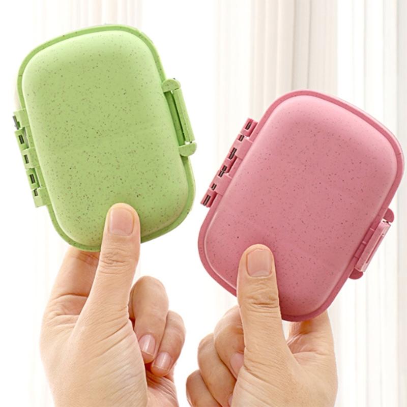 2Pcs 8 Compartments Travel Pills Organizers Plastic Daily Pills Case Box Portable Pills Container Medicine Vitamin Organizers