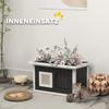 Cat House, Retreat for Cats and Rabbits, Wooden House with Scratching Mat, Door Flap, 61 x 45 x 36.5 cm, Grey
