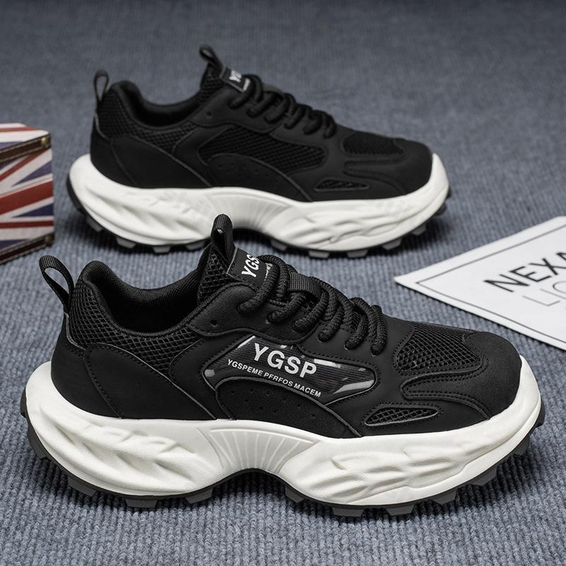 Mode 2025 Lente Nieuwe Heren Modetrend Casual Schoenen Mesh Ademend Comfortabel Veelzijdige Schoenen Dikke Zool Antislip Chunky sneakers