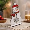 Christmas Wooden Snowman Figurine, Desktop Decoration and Creative Gift