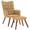 VidaXL Recliner Chair with Stool Brown Velvet, Chair, Living Room Chair, Recliner, Lounge Chair, Seat of 4016829