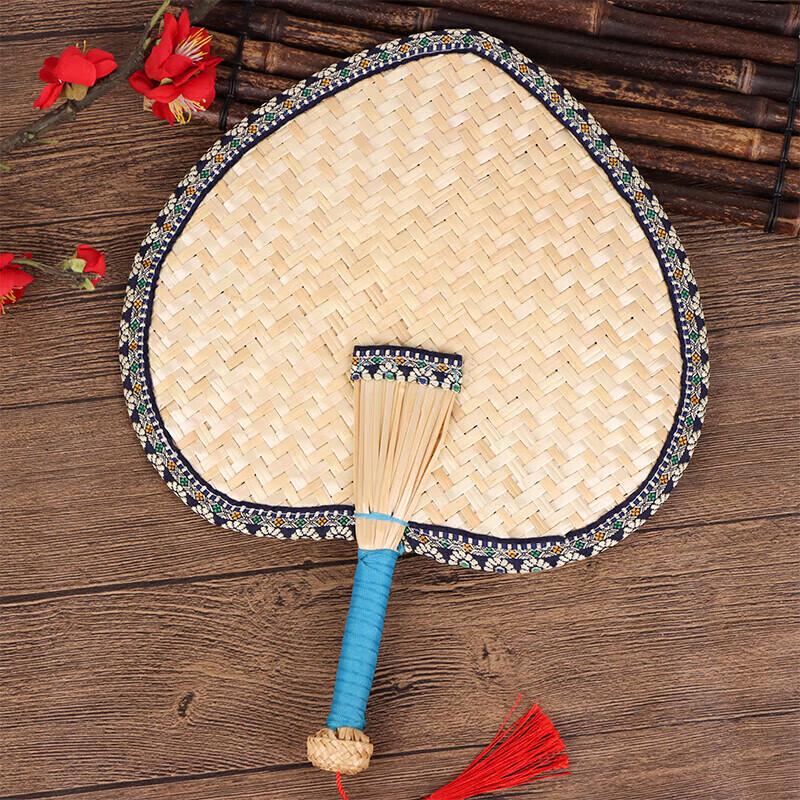 TaTanice Chinese Style Handwoven Wheat Straw Fan