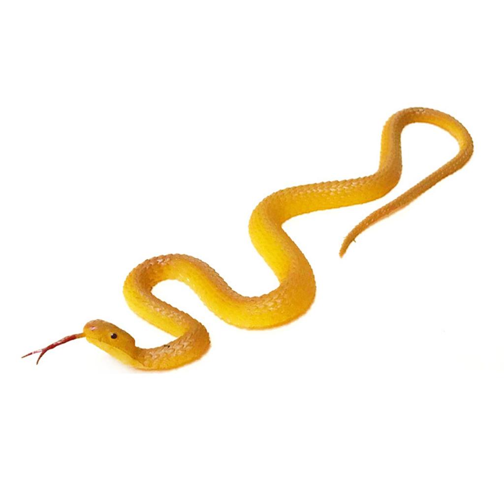 45cm Fake Realistic Rubber Toy Snake Simulation Anaconda Scary Halloween To Scare Birds Props Prank Trick Toy Accessories