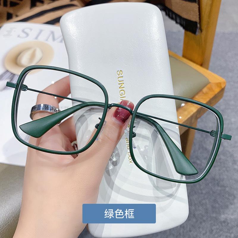 

Fashion square frame plain anti-blue light flat light mirror personalized glasses can be paired with glasses frames and frames