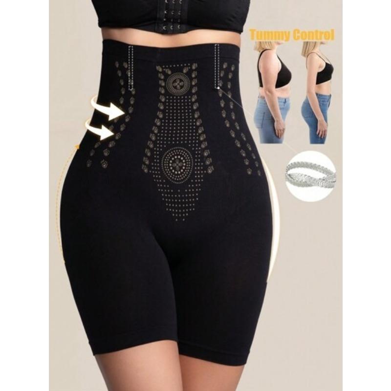 

Women High Waist Ion Tummy Control Butt Lifter Anti Slip Seamless Shapewear Shorts S чёрный