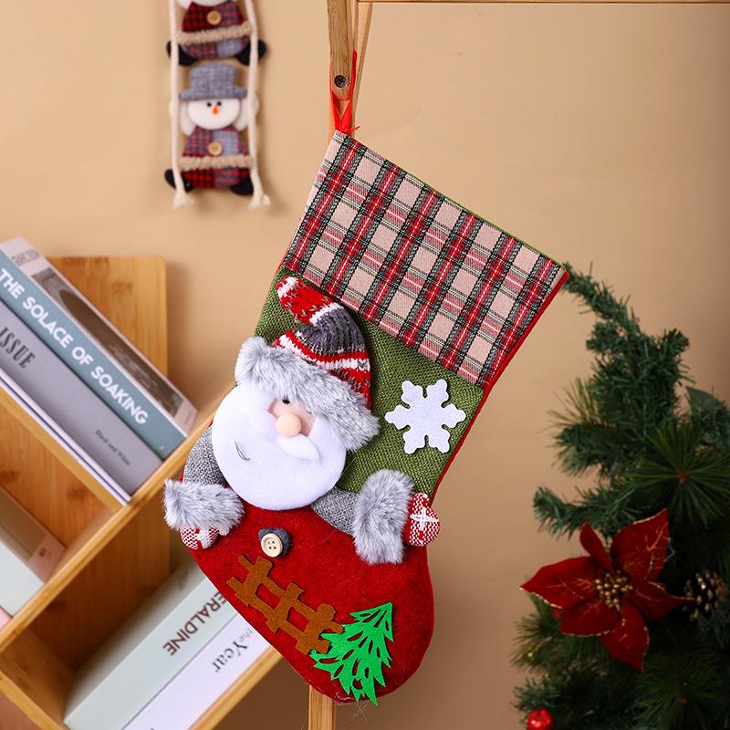 Medium Size Cartoon Santa Claus Sock Pendant Christmas Stocking Pendant Christmas Tree Pendant
