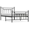 VidaXL Metal Bed Frame with Headboard-Footboard Black 100x200 Cm 353550