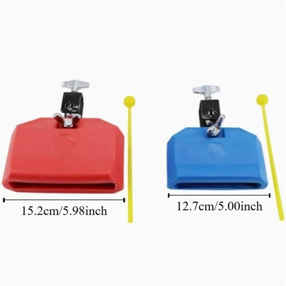 Blue Red Drum Clapper Jazz Style Drum Jam Block Durable Drum Bell Set Drum Parts