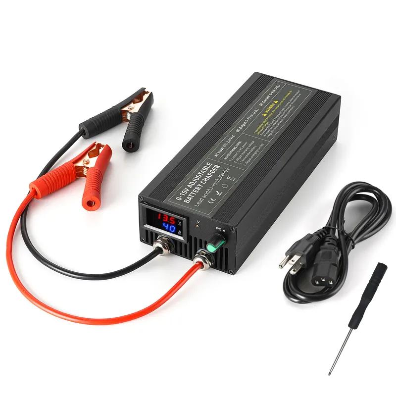 Portable 12V100A Lifepo4 Battery Charger 40A 50A Lithium Battery Charger 60A 85A with Adjustable Voltage and Current Anderson