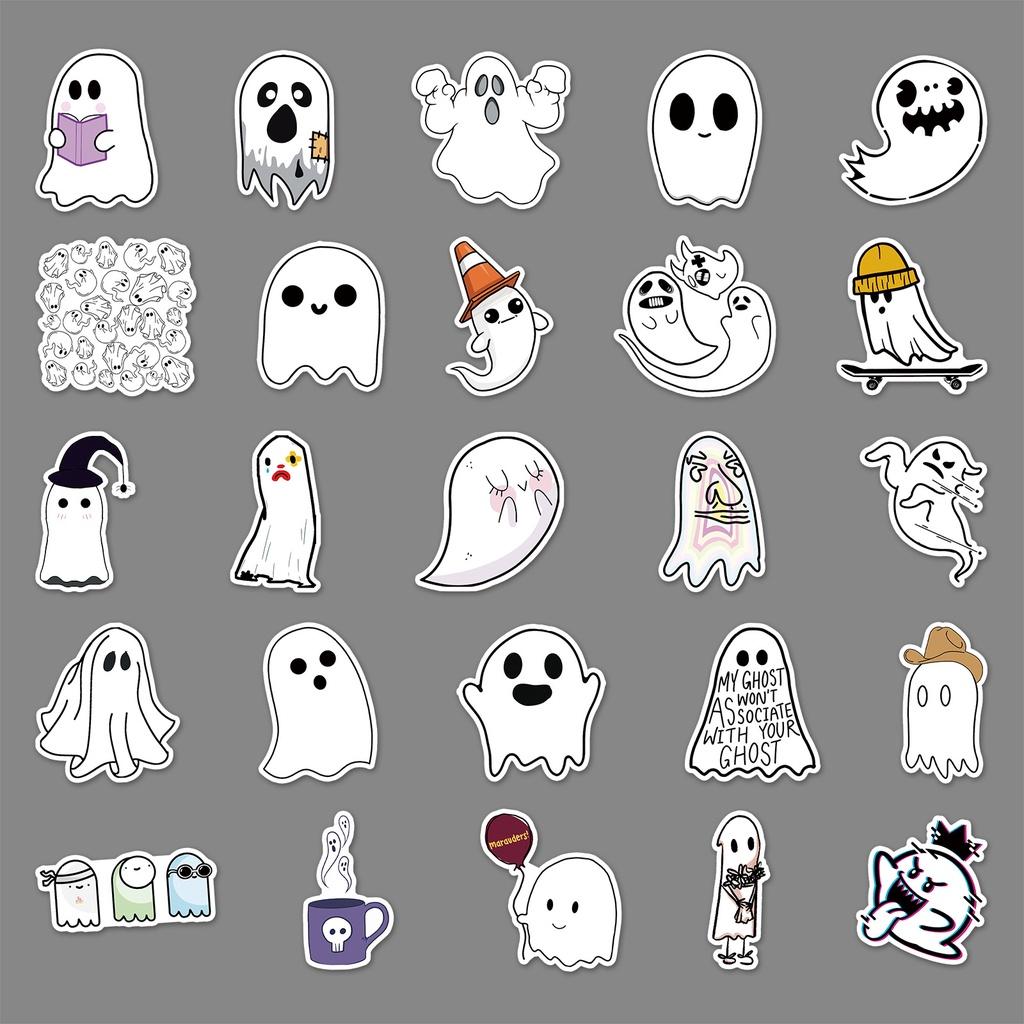 100 unidades Halloween Adesivos de Fantasmas Fofos a Granel para Crianças, Adesivos de Terror para Garrafas de Água, Skates, Papelaria, Cartões de Boas Festas, Etiquetas de Presente