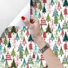 Peel And Stick Christmas Wallpaper Blue/Red/Green Santas Tree Self Adhesive Wallpaper For Xmas Decoration Home Decor Sticker