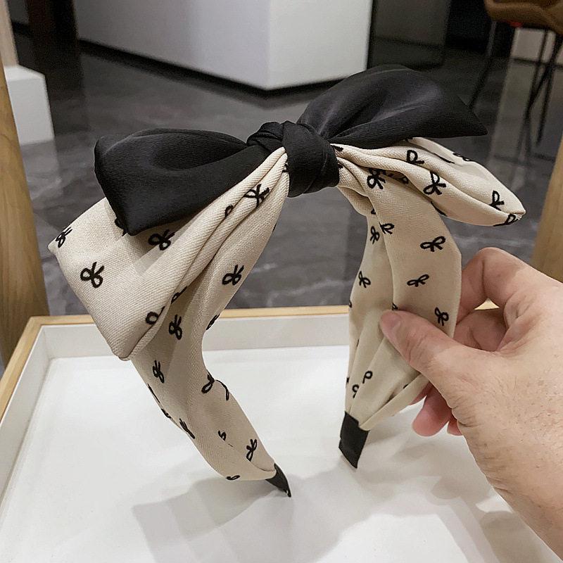 

2025 Korean Style Double Layer Bow Headband: Fashionable Wide Brim Hair Accessory for Women