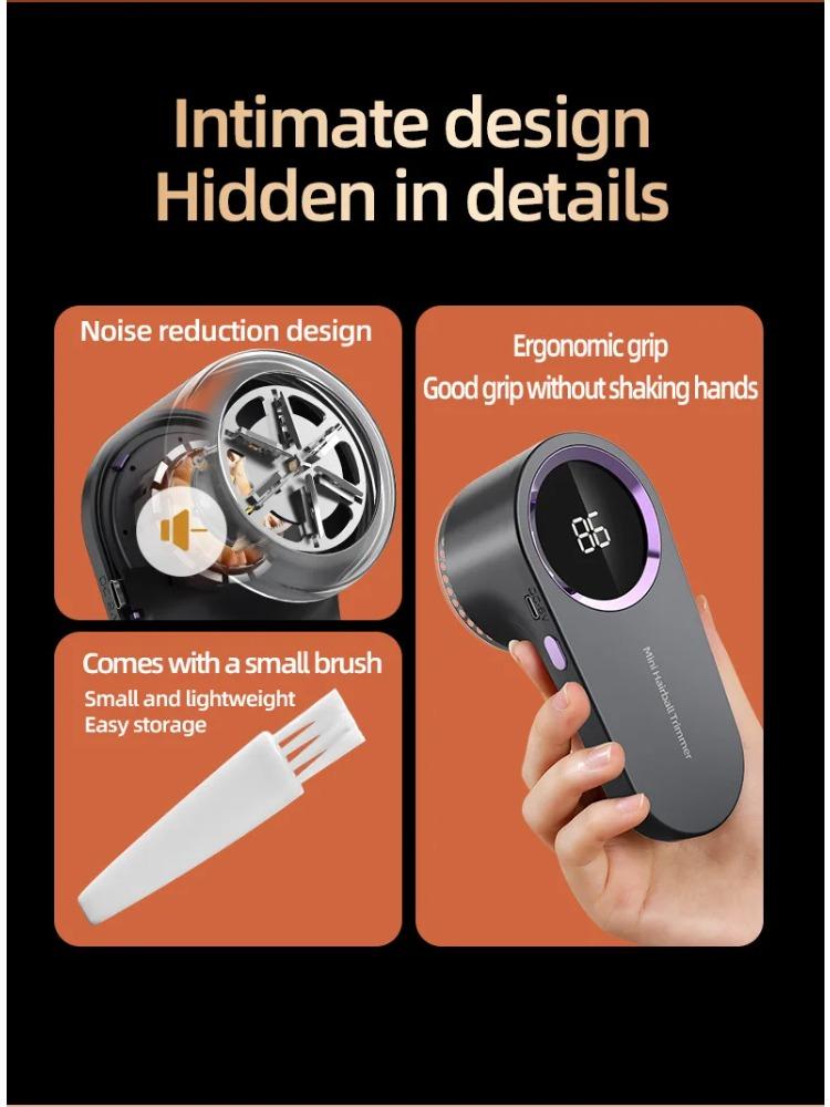 Clothing Hair Dehairing Device LED Portable Digital Electric Particle Hair Dehairing Device USB Rechargeable Felting Removal Dev