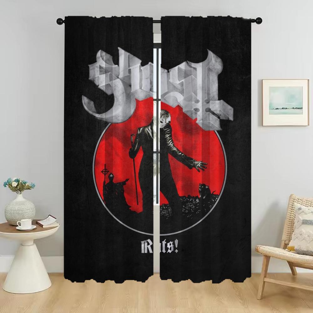 

Кухонные шторы для камеры Ghosts Band Blackout Шторы для комнаты 2 панели Домашний интерьер Шторы Оттенки Украшения на Хэллоуин W50xH70cmx2pcs