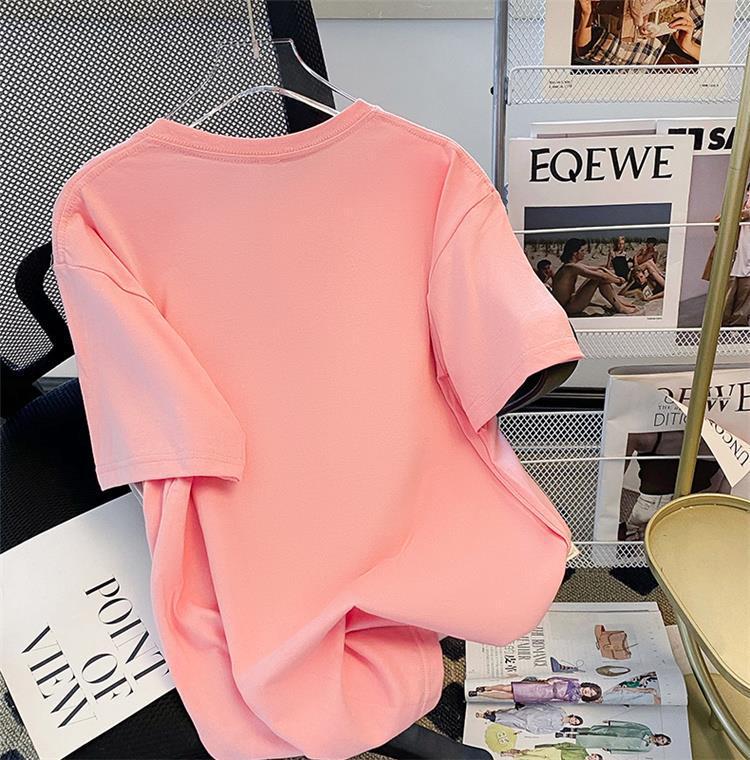 Damen-Sommer-T-Shirt aus reiner Baumwolle (200 g) mit einfachem Aufdruck