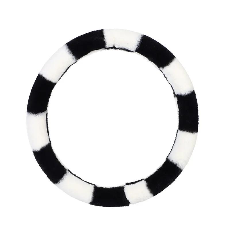 Winter Car Steering Wheel Cover Plush Warm Lint Fashion Cute Product Interior Accessories for Woman Girls Female Driver