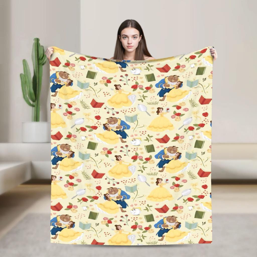 Belle La Bella e la Bestia Coperta Qualità Calda Morbida Plaid Inverno Studenti Decorazioni per la Casa Novità Copriletto