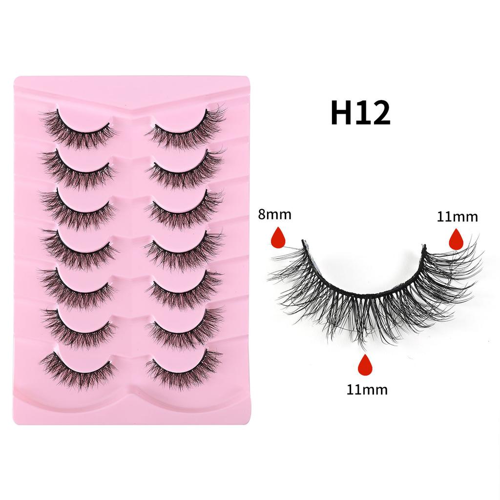 Seven Pairs of 5D Thick False Eyelashes, Natural Messy Eyelashes, Light and Unburdened, Self-grafted False Eyelashes