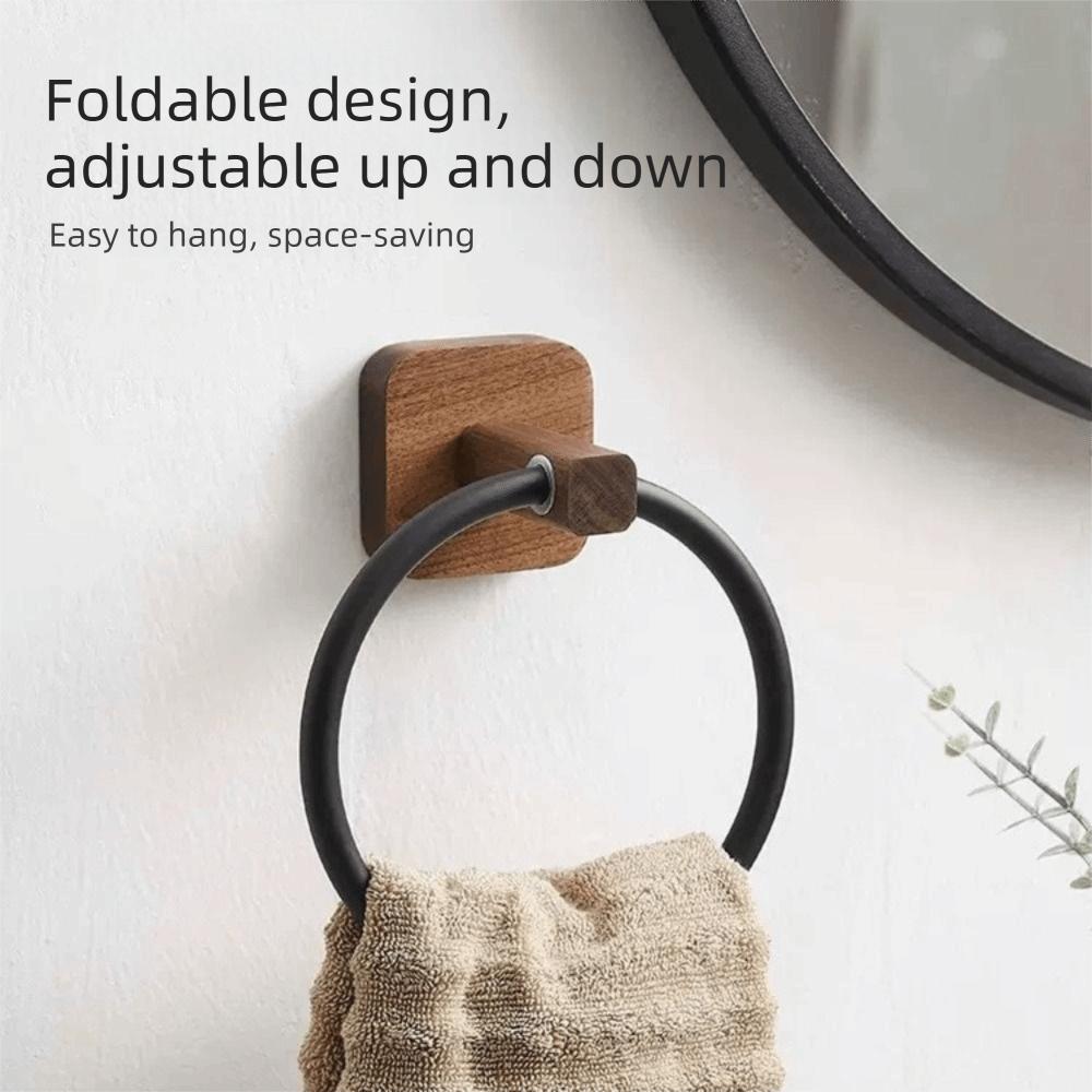 Aluminium Material Towel Holder Rings Round Design Wall Mounted Towel Holder  Household Use