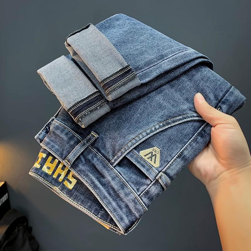 

Весна Лето Новые Модные Джинсы Девять Девятых Мужские Стрейч Повседневные Универсальные Длинные Брюки Легкие Роскошные Джинсы Мужские Трендовые Мальчики 36 синий