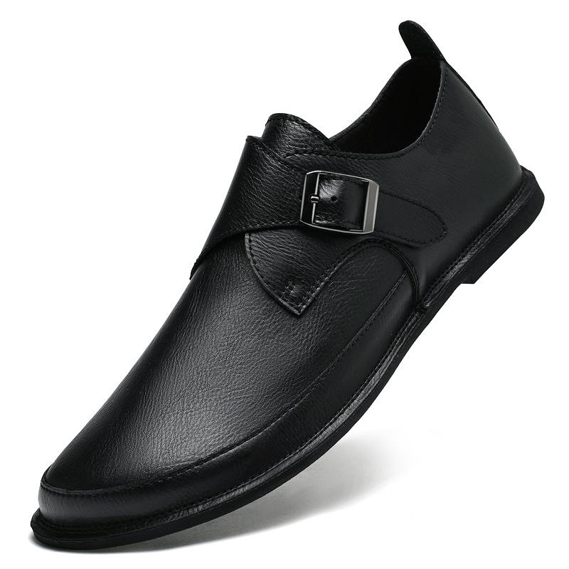 

Мужские универсальные повседневные туфли из натуральной кожи, размеры 45–47, с мягкой подошвой для повседневного комфорта. 45 чёрный