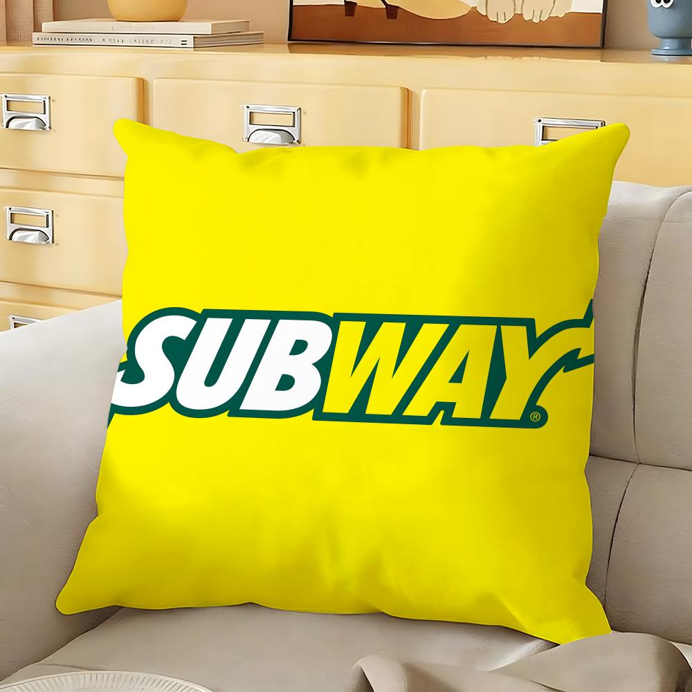 SSubway Cushion Cover Soft Durable Reversible Pillow Cover Home Car MultiScene Daily Comfort Pillowcase