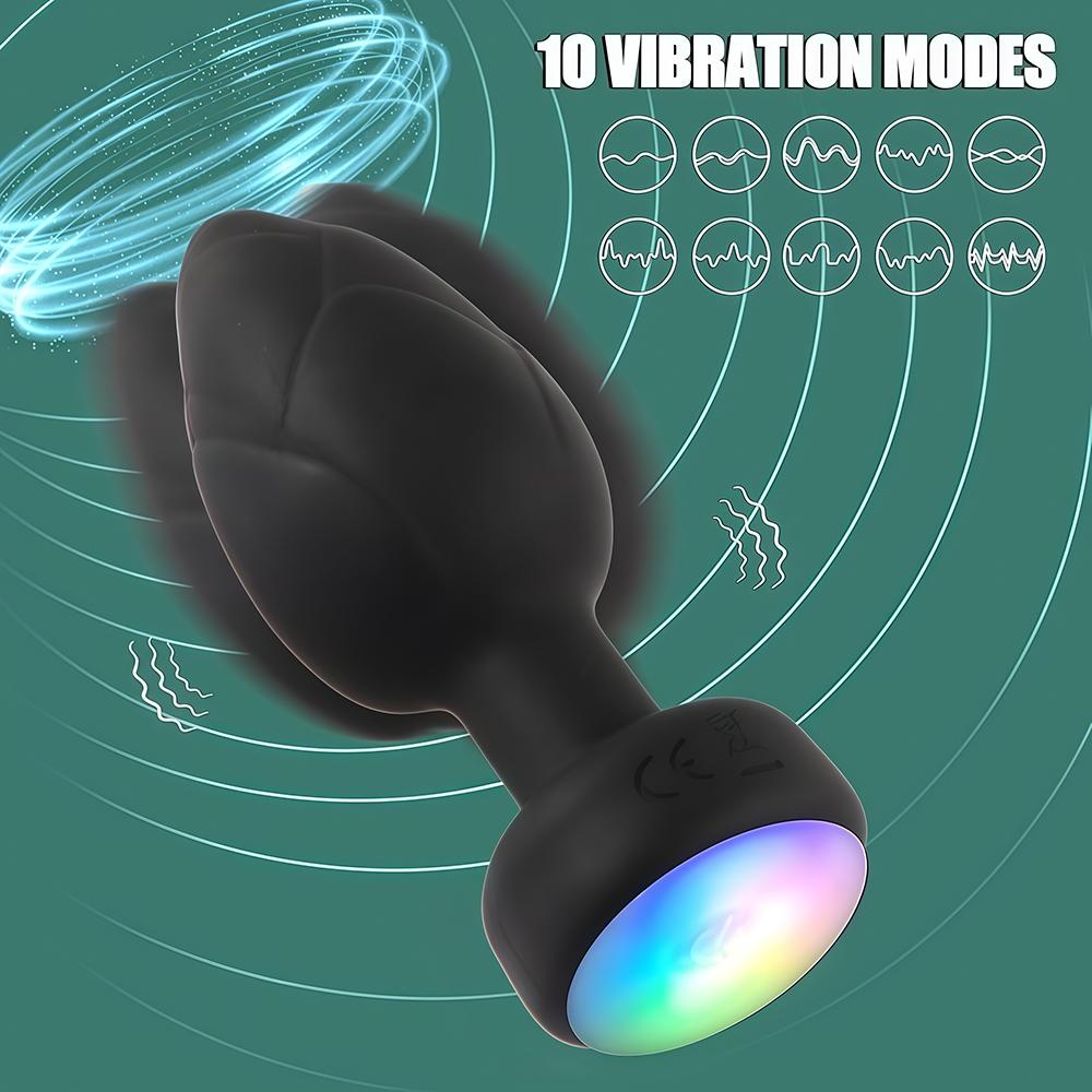 Anal Plug Vibrator Butt Plug Prostate Vibrating Massager Remote Control Female Masturbator Sex Toy for Couple with LED Light