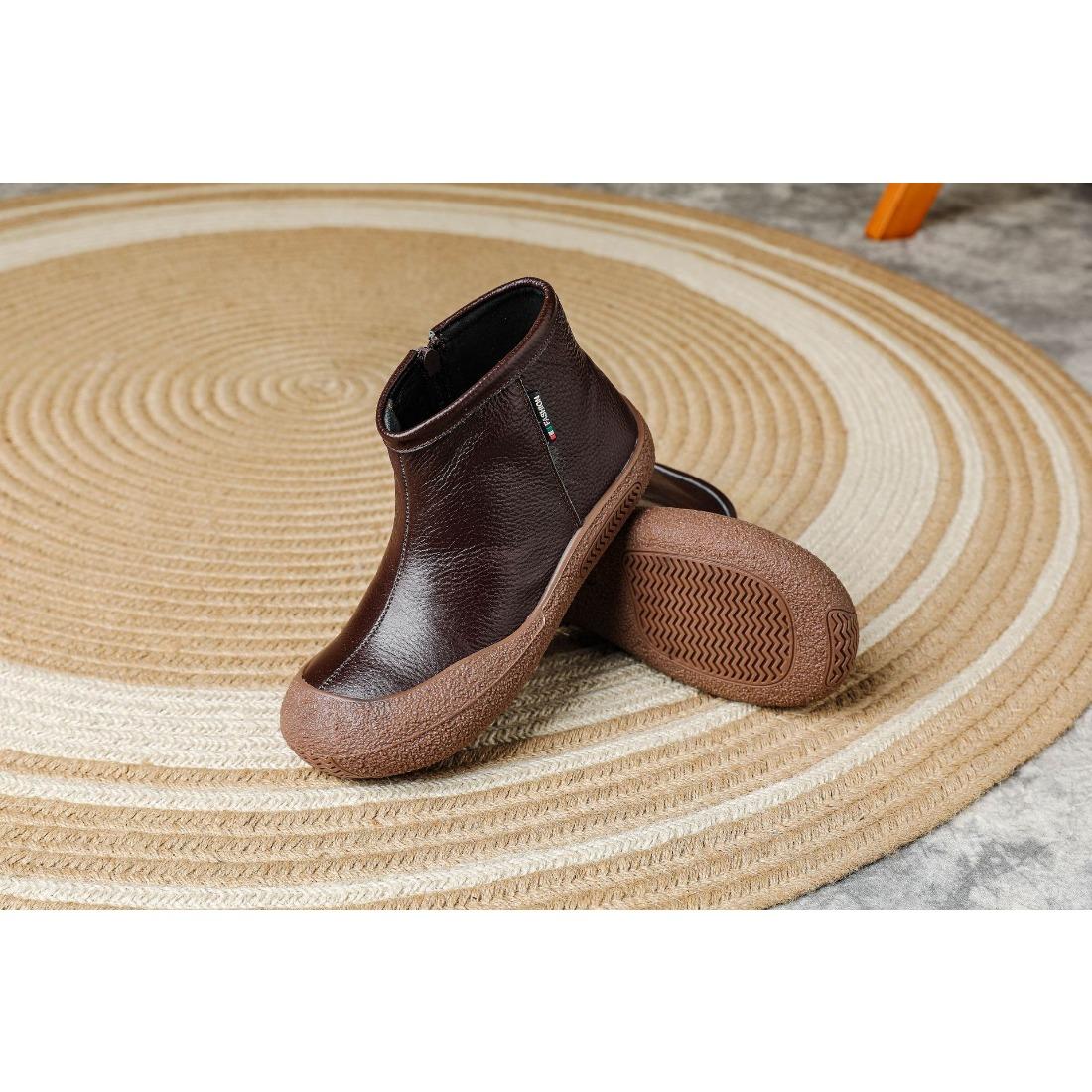 

Кожаные короткие ботинки для женщин на плоской подошве, осенне-зимние, новые, в стиле ретро, с боковой молнией, на мягкой подошве, на толстой подошве, ботинки Мартин 41