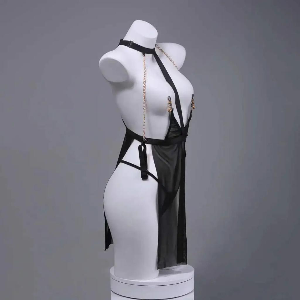 Sexy Lingerie For Women Low Cut Crotchless Bodysuit Erotic Underwear Set Sex Bodysuit Transparent Sexy Porno Nightie