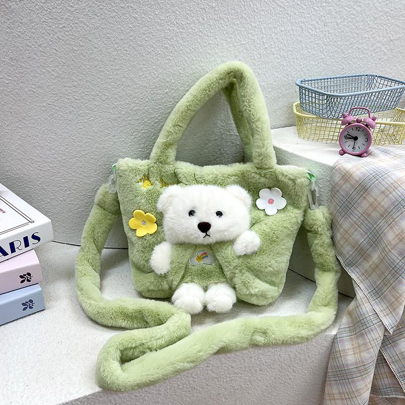 Cute Three Dimensional Bear Bag Shoulder Bag Girl Students Go Out Large Capacity
