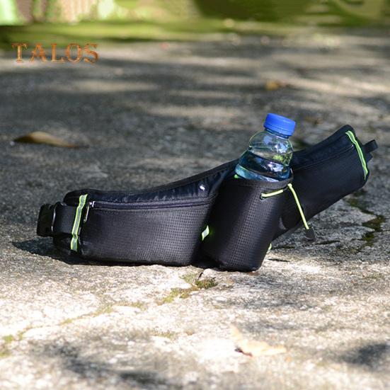 Sports Fanny Pack with Water Bottle Holder Adjustable Waistband Phone Water Bottle Storage Bag Reflective Strip Multiple Compartments Waist Bag for