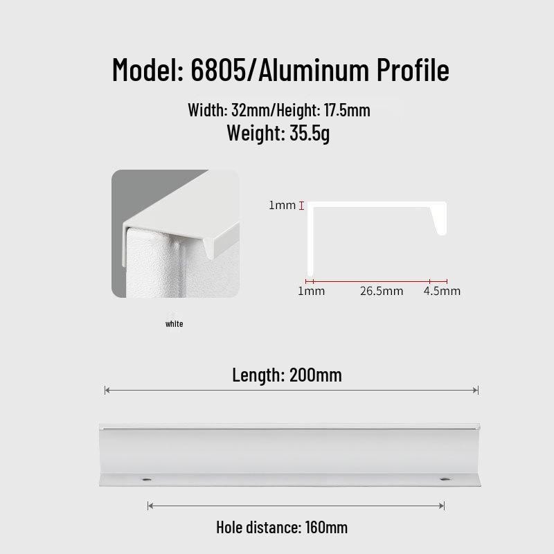 Modern Minimalist Black Invisible Handle for Cabinet Doors and Drawers