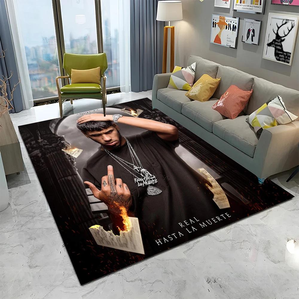 Free Anuel AA Rapper Hip Hop Singer Carpet Rug for Home Living Room Bedroom Sofa Doormat Decor,kids Area Rug Non-slip Floor Mat