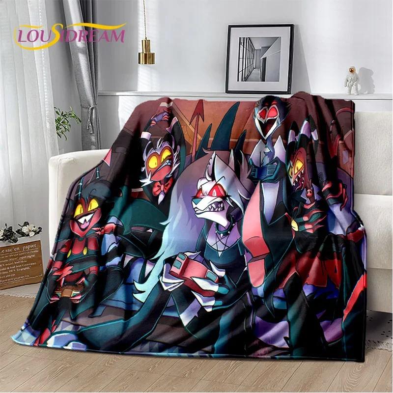 Cartoon H-Helluva Boss Blitzo H-Hazbin Hotel Soft Flannel Blanket for Bed Bedroom Sofa Picnic,Throw Blanket for Outdoors Leisure