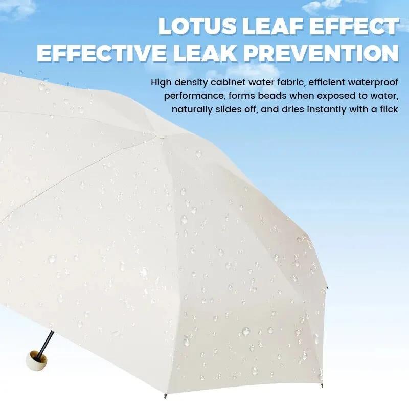 Small and Convenient 6-Bone Sunshade Umbrella with Black Glue Aluminum Alloy Windproof Umbrella Bone Sun Protection Index UPF50+