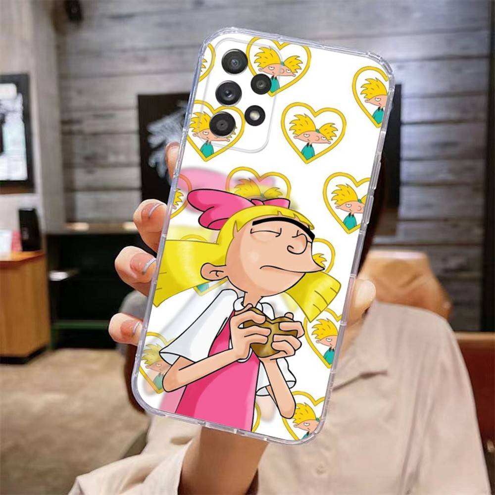 

Cartoon Hey A-Arnold Phone Case For Samsung Galaxy A,71,70,52,51,40,31,50,50S,30S,21S,12,10,Note20ultra Transparent Cover samsunga52