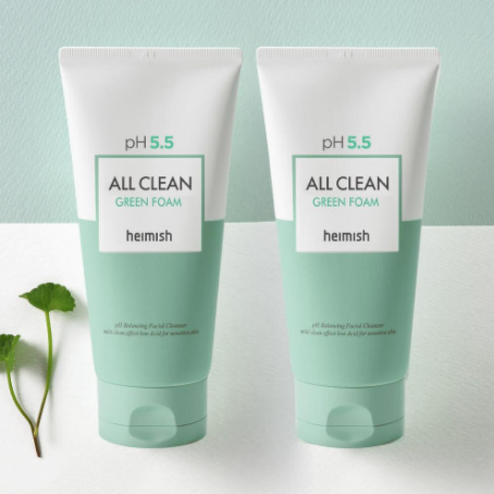 

Heimish All Clean Green Foam 150g × 2 | Low-pH Gentle Cleansing Foam for Sensitive Skin