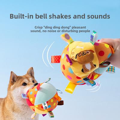 Dog Plush Sound Bell Ball Toy Ball Pet Bite-resistant Companionship Interaction Medium and Large Dog Training Football Supplies