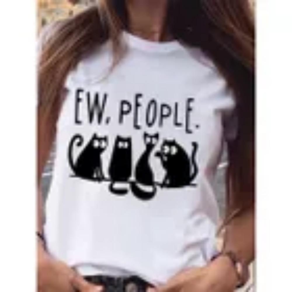 3D printed pattern T-shirt, summer and spring short sleeved round neck casual top, women's clothing