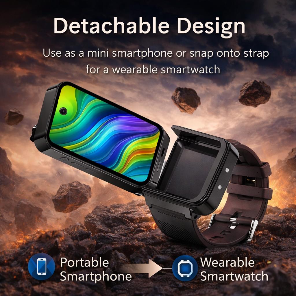 4G Smart Watch Phone UBABAI Android 12 4G Dual SIM 8GB+256GB WIFI GPS