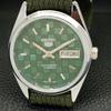 REFURBISHED SEIKO 5 AUTOMATIC MENS WATCH JAPAN MADE GREEN DIAL CUSTOM A440093-2 QV90-a440093