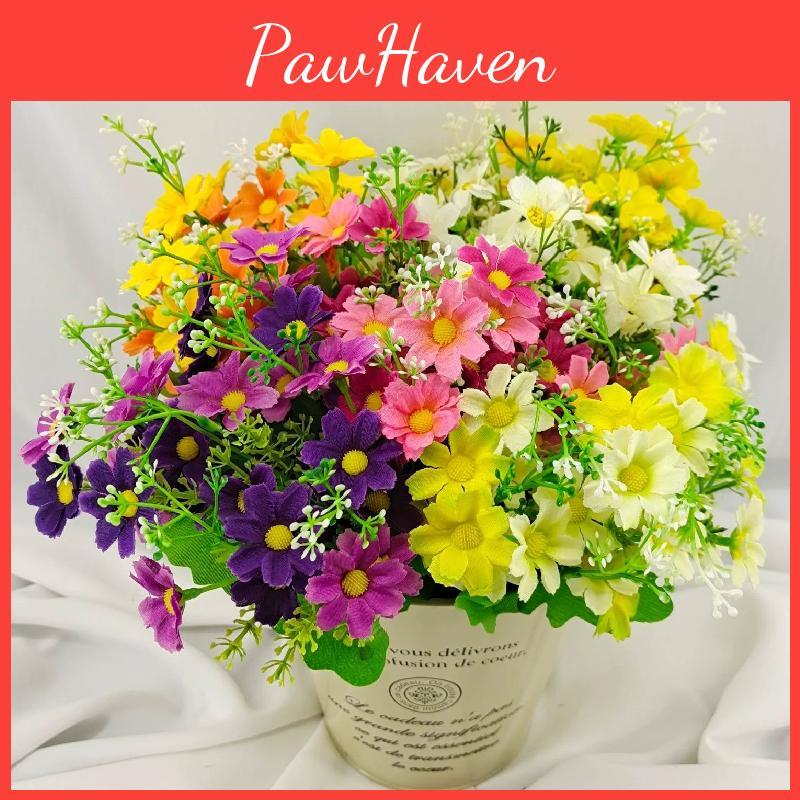 Silk Flower Stem With Chrysanthemum For Indoor And Outdoor Garden Decoration