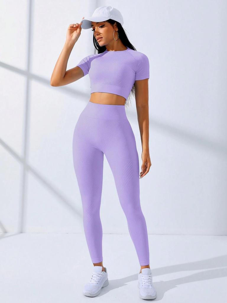 JYL Quick Dry Fitness Yoga Suit Zipper Long Sleeve High Waist Pants