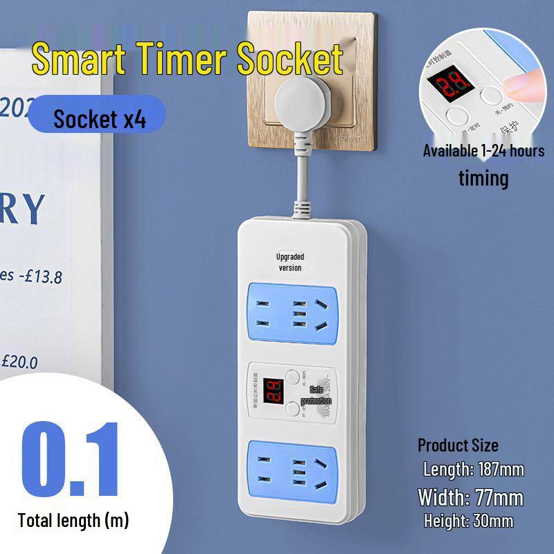 Electric Vehicle Timer Socket: 1-24 Hour Power Control & Overcharge Protection