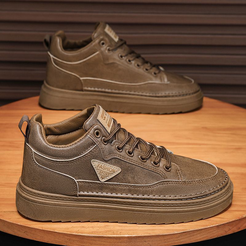 

Новые летние ботинки Мартин с высоким берцем, мужские, модные, универсальные, на толстой подошве, повседневные кожаные туфли, рабочая обувь, модная обувь для мужчин 44